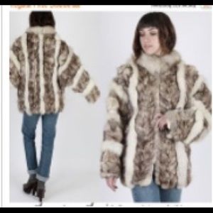 Vintage 80s SAGA arctic fox fur bomber coat
